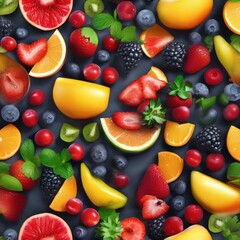 A colorful fruit salad with a variety of fresh fruits2