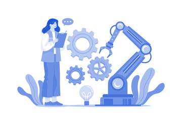 Automation Machine Illustration concept on white background