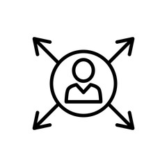 Direction decision choice vector icon