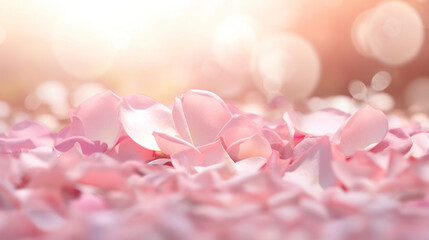 Pink rose petals with and dreamy defocus background