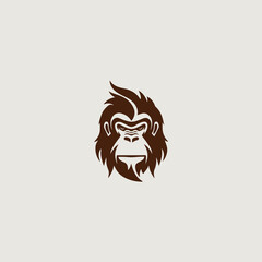 ゴリラをシンボリックに用いたシンプルなロゴのベクター画像