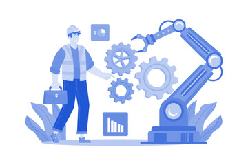 Gadget Production Automation Illustration concept Au white background