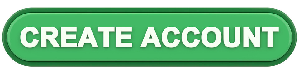 Create account button. 3D illustration.