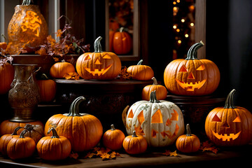 Halloween Jacko lantern pumpkins decoration