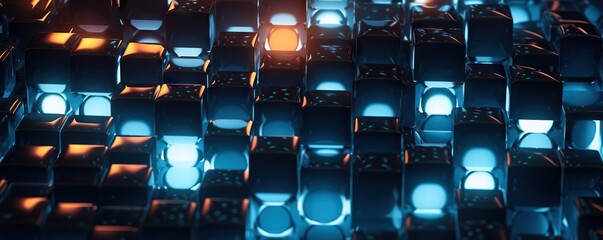Abstract digital background. Can be used for technological processes, neural networks and AI, digital storages, sound and graphic forms, science, education, etc.