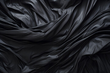 Fototapeta premium Black Fabric Waves Texture Background, Design Element