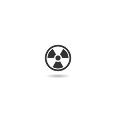 Radiation sign icon with shadow