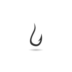 Obraz premium Fishing hook icon with shadow