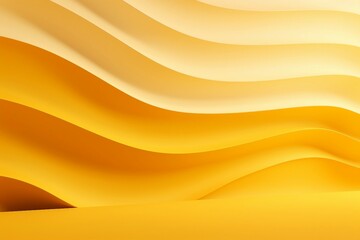 Fototapeta na wymiar 3D風抽象背景。黄色とクリーム色の曲線的な壁がある空間