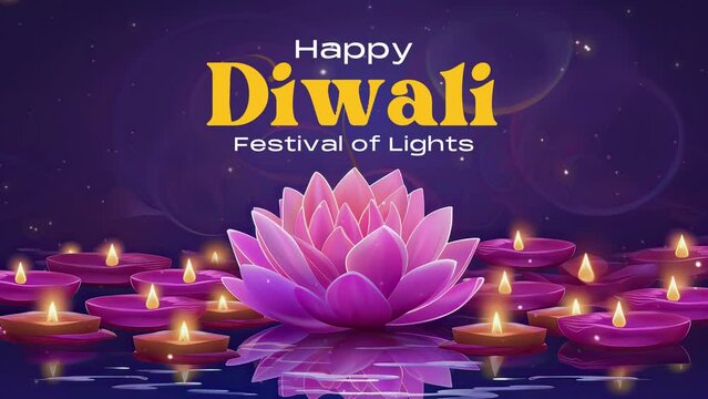 diwali greeting card with candles