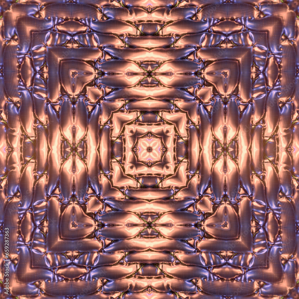 Aufkleber abstract modern background of silver foil cylinders wrapped with steel wire. 3d rendering digital il