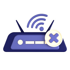 3d illustration of No Connection. empty states 3D concept. 3d render