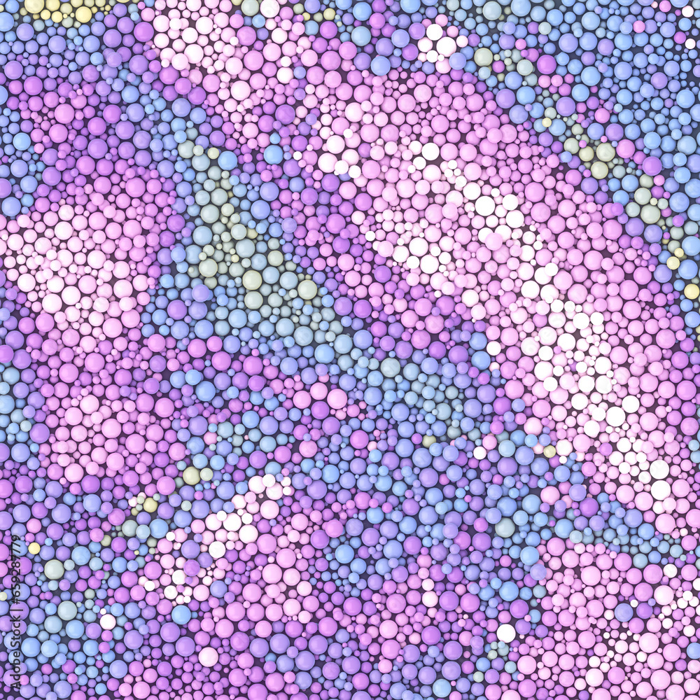 Aufkleber Pattern of neon colored spherical particles. Art decoration element background. 3d rendering digital illustration