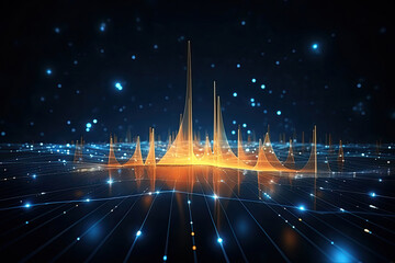 Smart futuristic technology with dots and lines, Modern abstract dynamic motion, Big data connection technology concept.