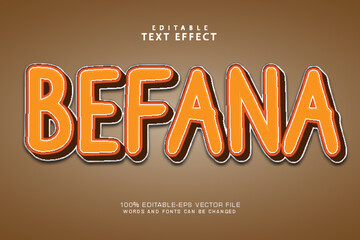 Befana editable text effect 3 dimension emboss cartoon style