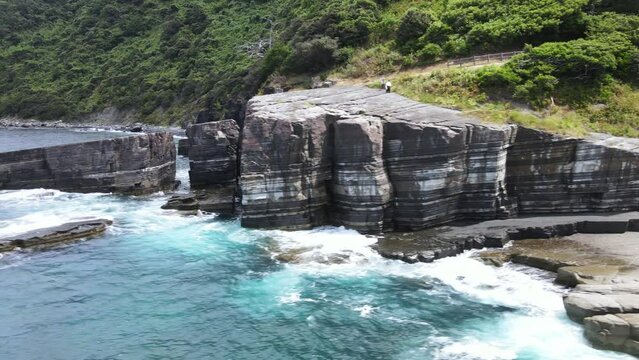 日本の風景・山口県萩市・須佐ホルンフェルスのドローン映像