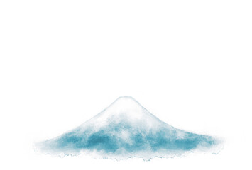水彩風の富士山の年賀状イラスト 横 青 - obrazy, fototapety, plakaty
