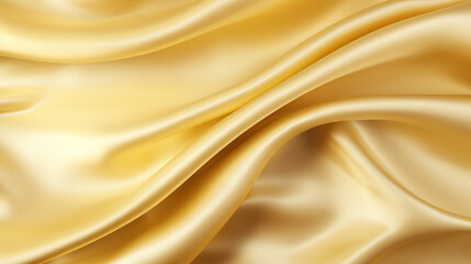 Golden satin fabric isolated on transparent or white background