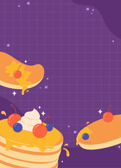 Flat design of cute pancake day banner vector