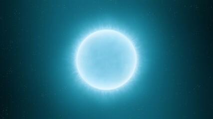 Naklejka na ściany i meble Blue supergiant star. Hot young star isolated on black background.