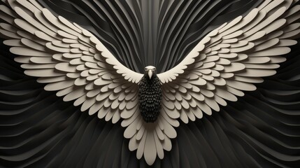 A majestic bird stands proudly with its wings outstretched, embracing the freedom of the great outdoors and the wildness of nature