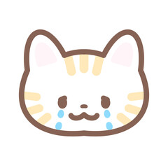 シンプルな茶トラ泣く☆PNG