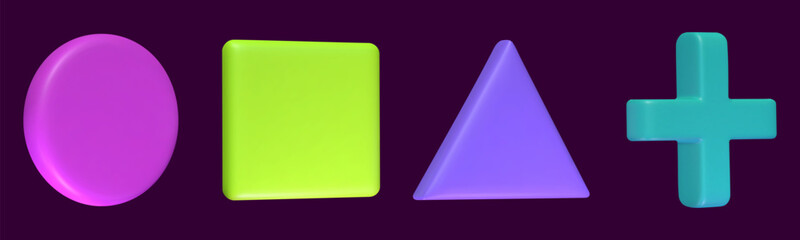 3d button game set. Button joystick for video game. 3d vector render isolated.