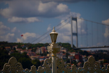 Fototapeta na wymiar Panoramic view of Beylerbeyi Palace on a sunny day in Istanbul.