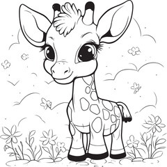  giraffe cartoon coloring pages