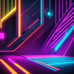 Neon Abstract 3d Background Design