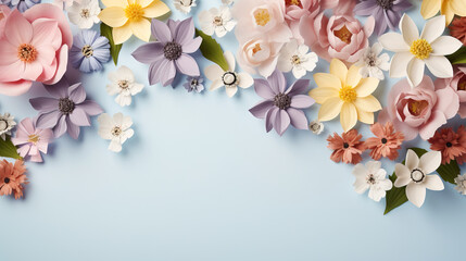 spring flowers imagery in a minimalistic photographic approach, artistic arrangement and ambiance, with empty copy space