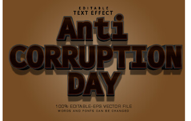 Anti corruption day editable text effect 3 dimension emboss modern style
