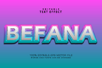 Befana editable text effect 3 dimension emboss modern style