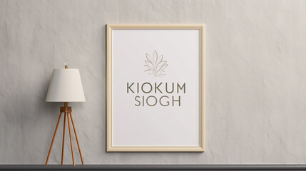 Mock up poster frame in interior background, Scandinavian style