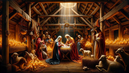 A Savior is Born: The Nativity Scene's Divine Moment