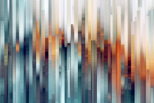 Abstract background concept. Distorted scan lines in motion blur and glitch effect style colorful background. TV or computer screen pixelation pattern. Tiny small details in pattern. Generative AI