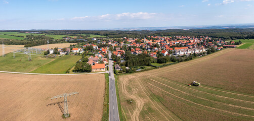 Blick über Hüttenrode im Harz Luftbildaufnahme
