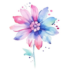 Cartoon Flowers Watercolor Digital Paper Clip Art Sublimation Background