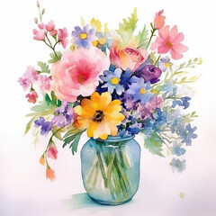 Watercolor Flower Florals Digital Paper Clip Art Sublimation Background