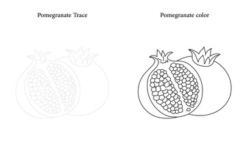 pomegranate outline vector drawing