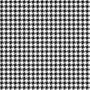 Rounded edges houndstooth pattern in black and white.Seamless pattern dogstooth geometric check plaid vector background. Repeat pattern graphic illustration cute design
