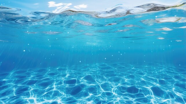 Clear background showcasing blue pool water