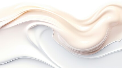 Obraz premium Cream moisturiser with wavy texture on white background horizontal banner skin care beauty product