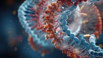 3D rendering improves gene therapy for mRNA treatments by manipulating ribosomes and DNA - obrazy, fototapety, plakaty