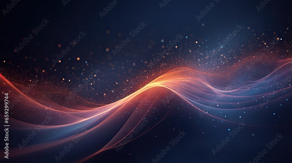 Aufkleber abstract design with futuristic wave particles