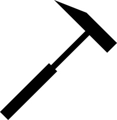 Geological pick. Rock hammer. Rock pick.