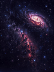 Spiral galaxy in the space