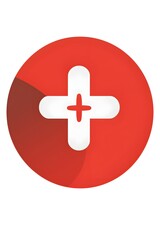 Obraz premium Icon of a red cross button