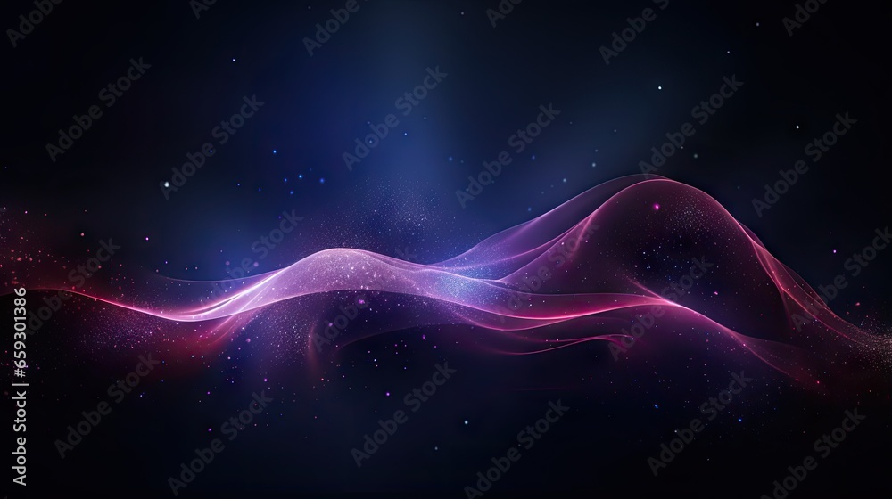 Poster abstract design with futuristic wave particles
