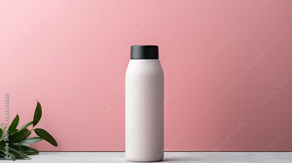 Poster 3d rendered illustration of a mockup template for branding cosmetics using a matte plastic bottle wi